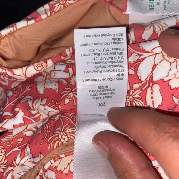 NWT J. Crew Coral Pink Floral Cheeky Bikini Swim Bathing Suit Bottom Size 2X - Picture 8 of 9